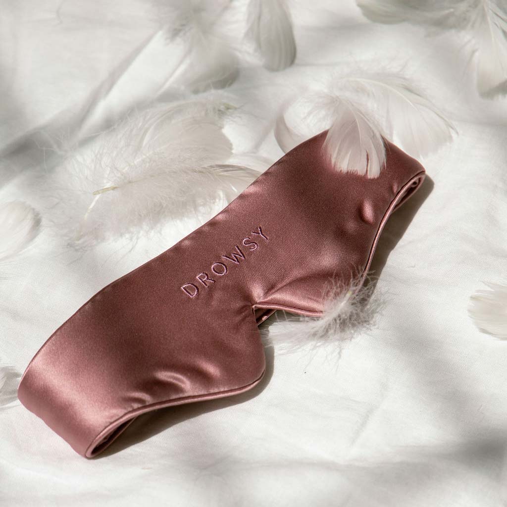 USA - DrowsyB2B Featherweight Silk Eye Mask Damask Rose