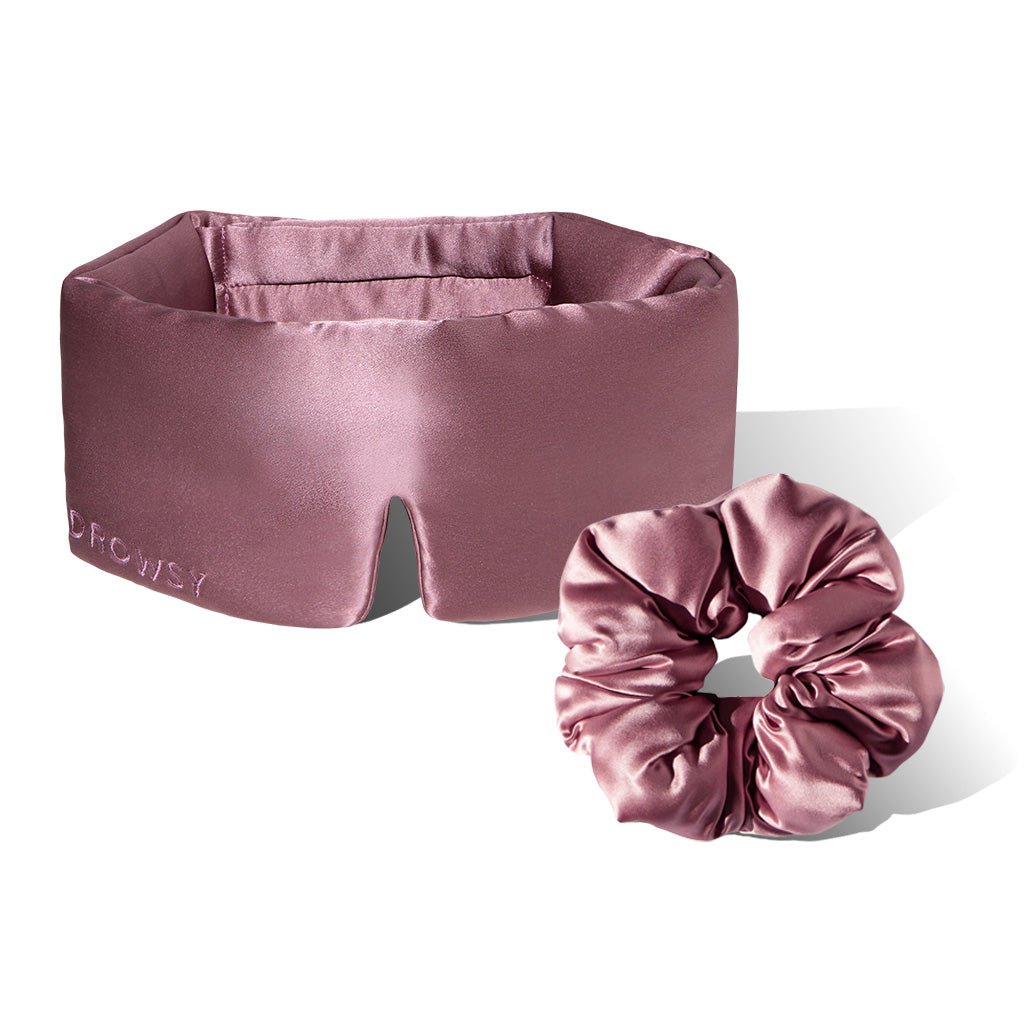 USA - DrowsyB2B Sleep Mask + Scrunchie - Damask Rose