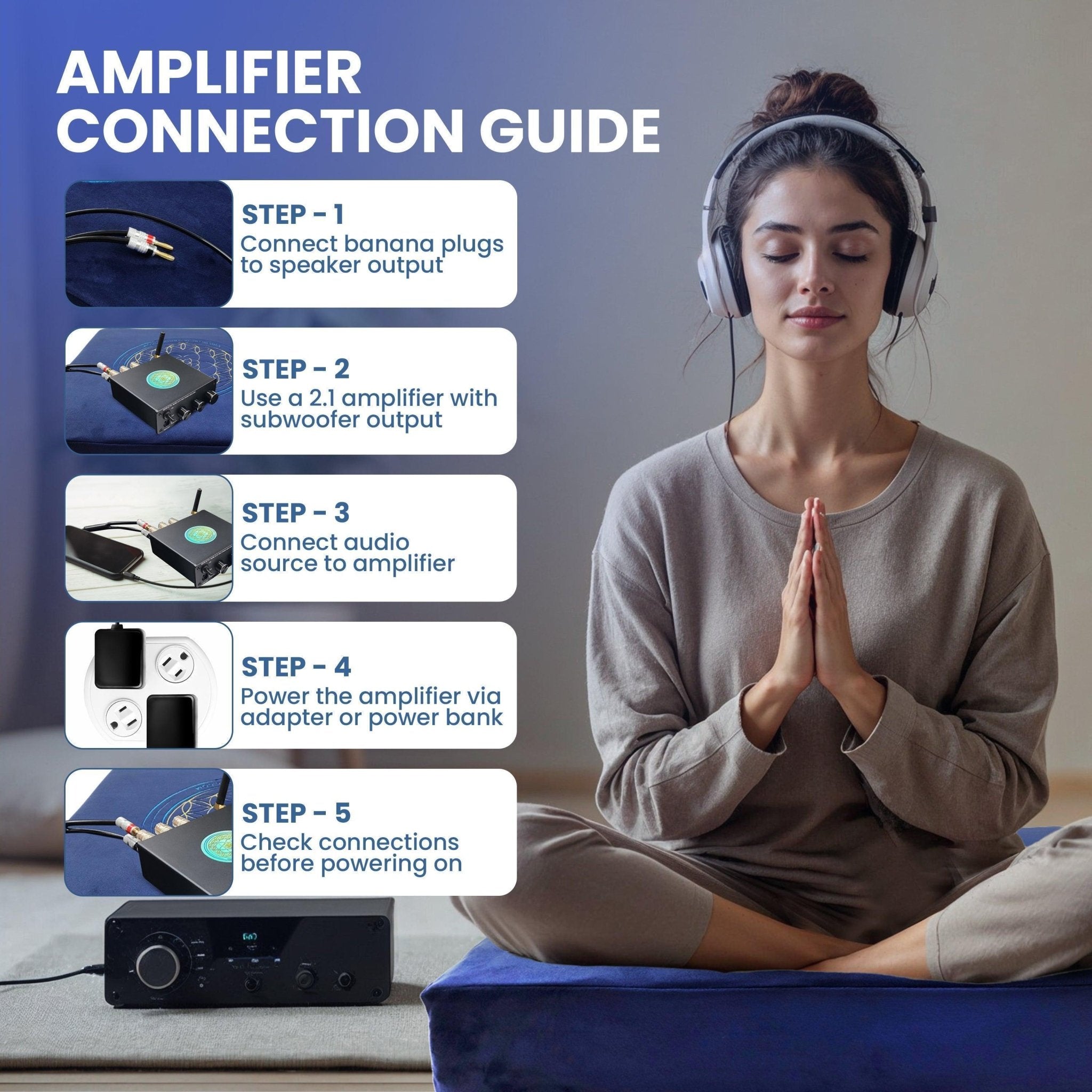Vibroacoustic Solutions Vibroacoustic Therapy Meditation Cushion bundle with custom amplifier