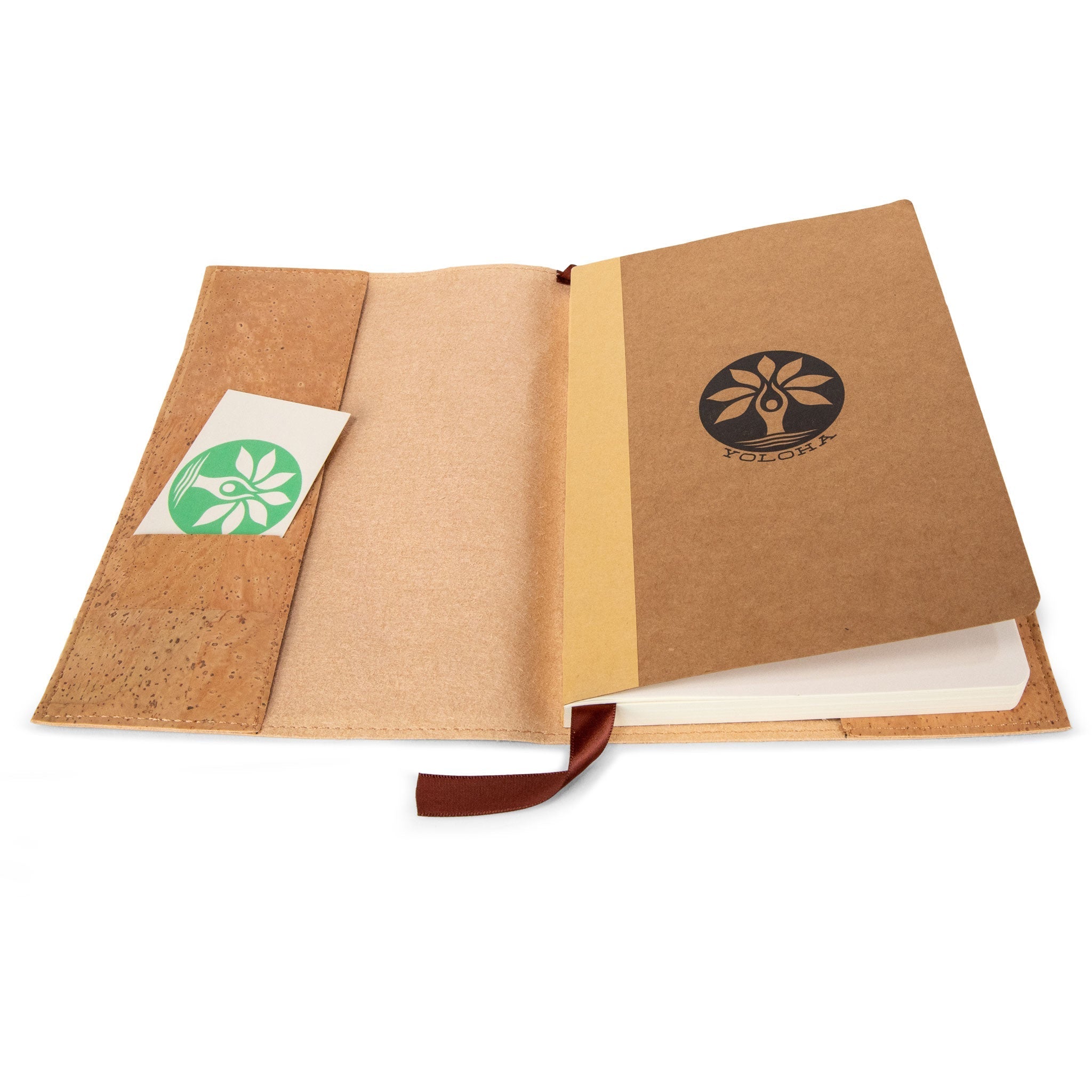 Yoloha Yoga Refillable Cork Journal Book