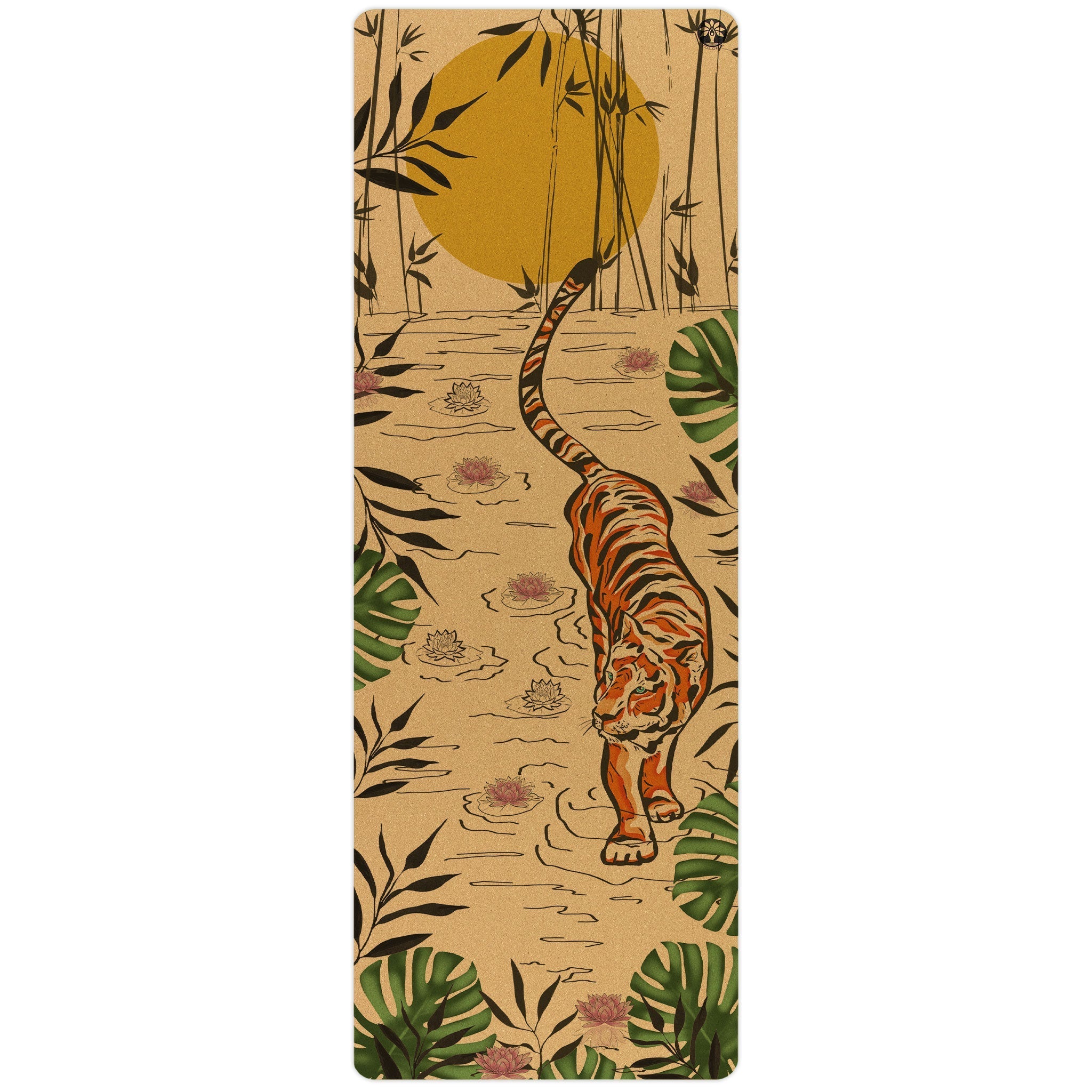 Yoloha Yoga Tiger Lotus Aura Cork Yoga Mat