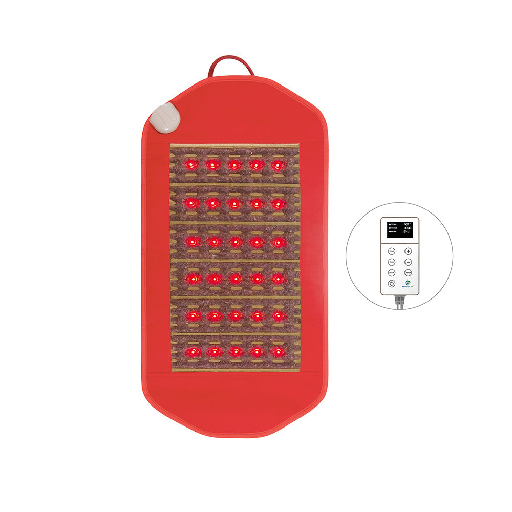 HealthyLine Amethyst Legacy PEMF Mat combining far-infrared heat, PEMF, and gemstone therapy