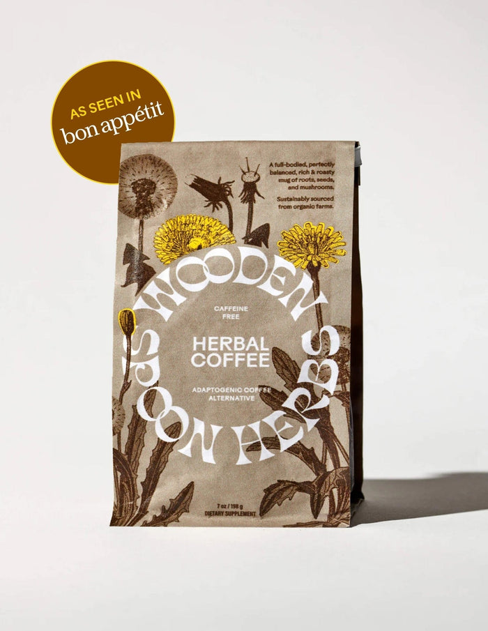 Wooden Spoon Herbs Herbal Coffee, caffeine-free adaptogenic coffee alternative from Asheville herbalist Lauren Haynes