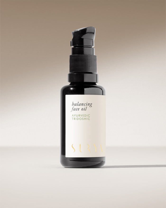 Surya Balancing Face Oil, liquid gold Ayurvedic face oil for skin nourishment and balance