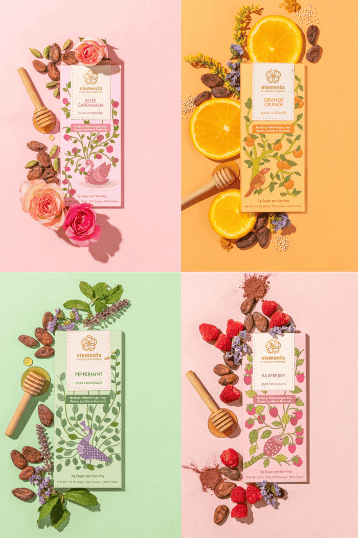 A collection of Ayurvedic chocolates from Elements Truffles
