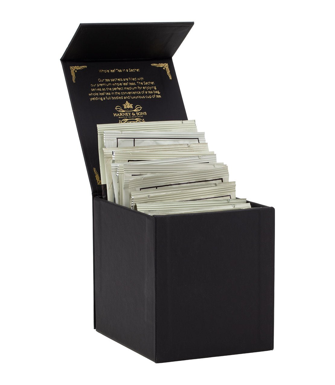 Harney & Sons Heritage Wrapped Sachet Sampler Black Box, fine teas for the daily wellness ritual