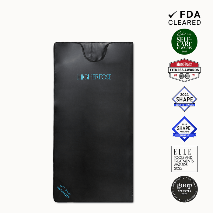 HigherDOSE Infrared Sauna Blanket for at-home far-infrared therapy and detoxification