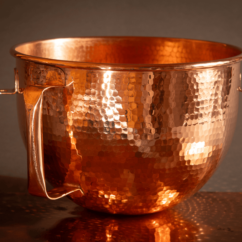 Hand-hammered Sertodo copper mixing bowl showing warm polished copper finish