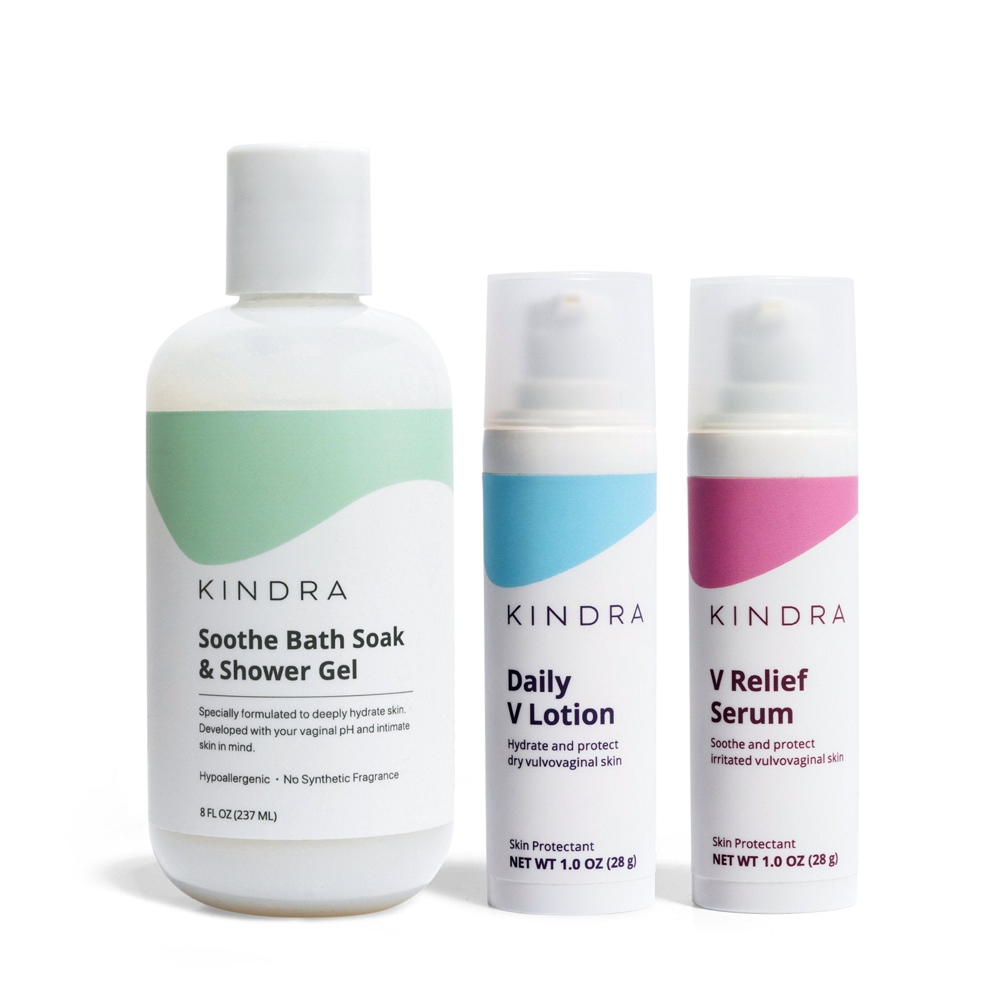 Kindra Ultimate V Relief Bundle, clinically formulated vulvovaginal wellness for perimenopause and menopause