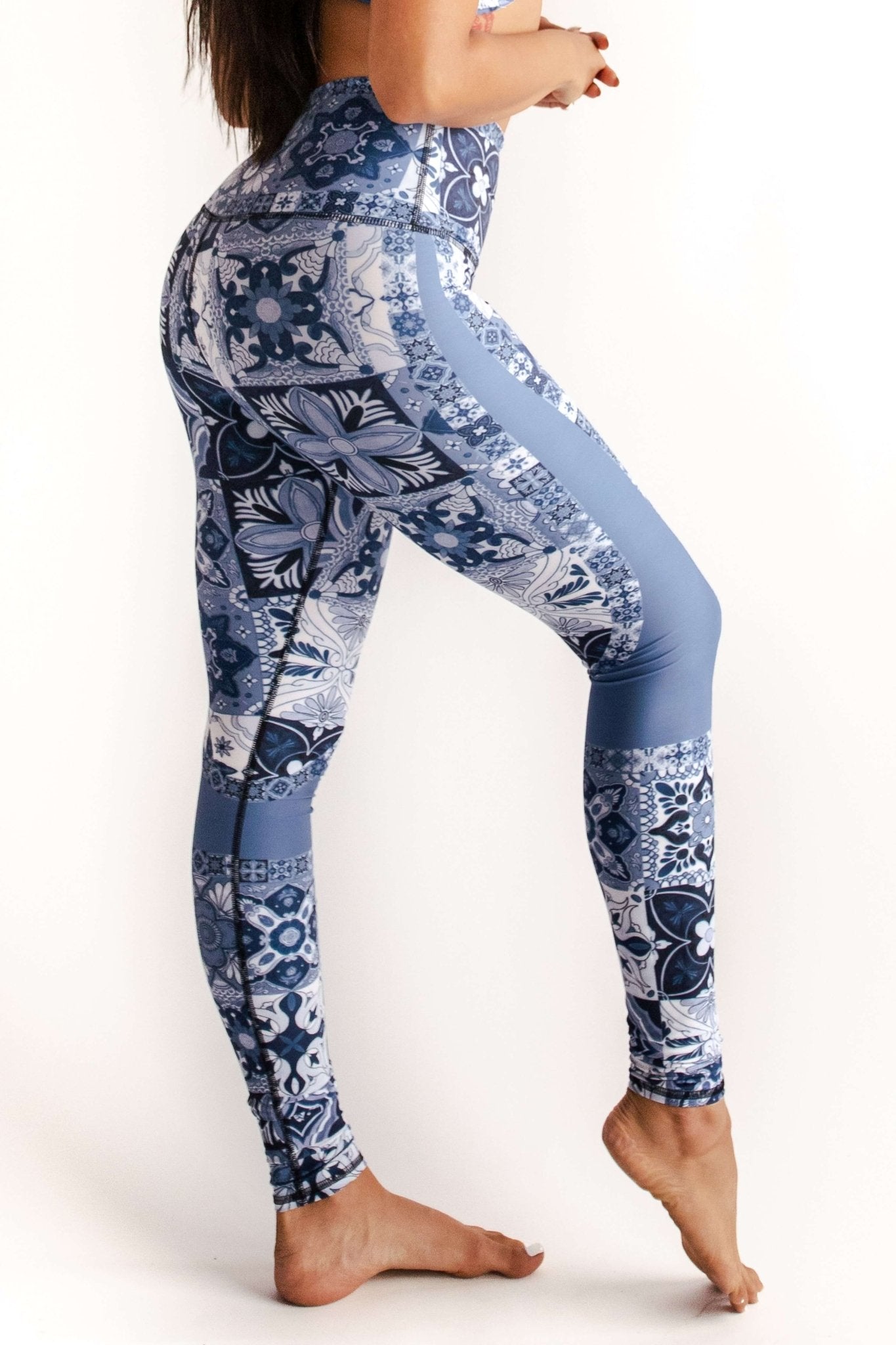 Yoga Democracy YD Legging - Mosaic In Blue