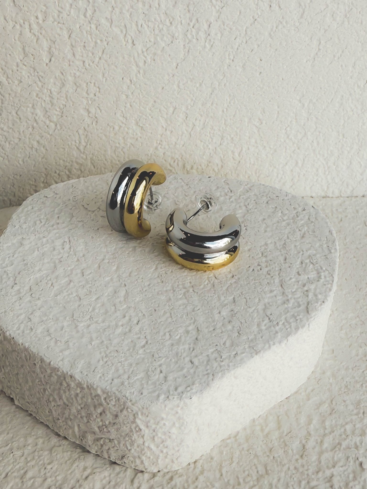 Rand Designs Dakota Two Tone Hoop Earring