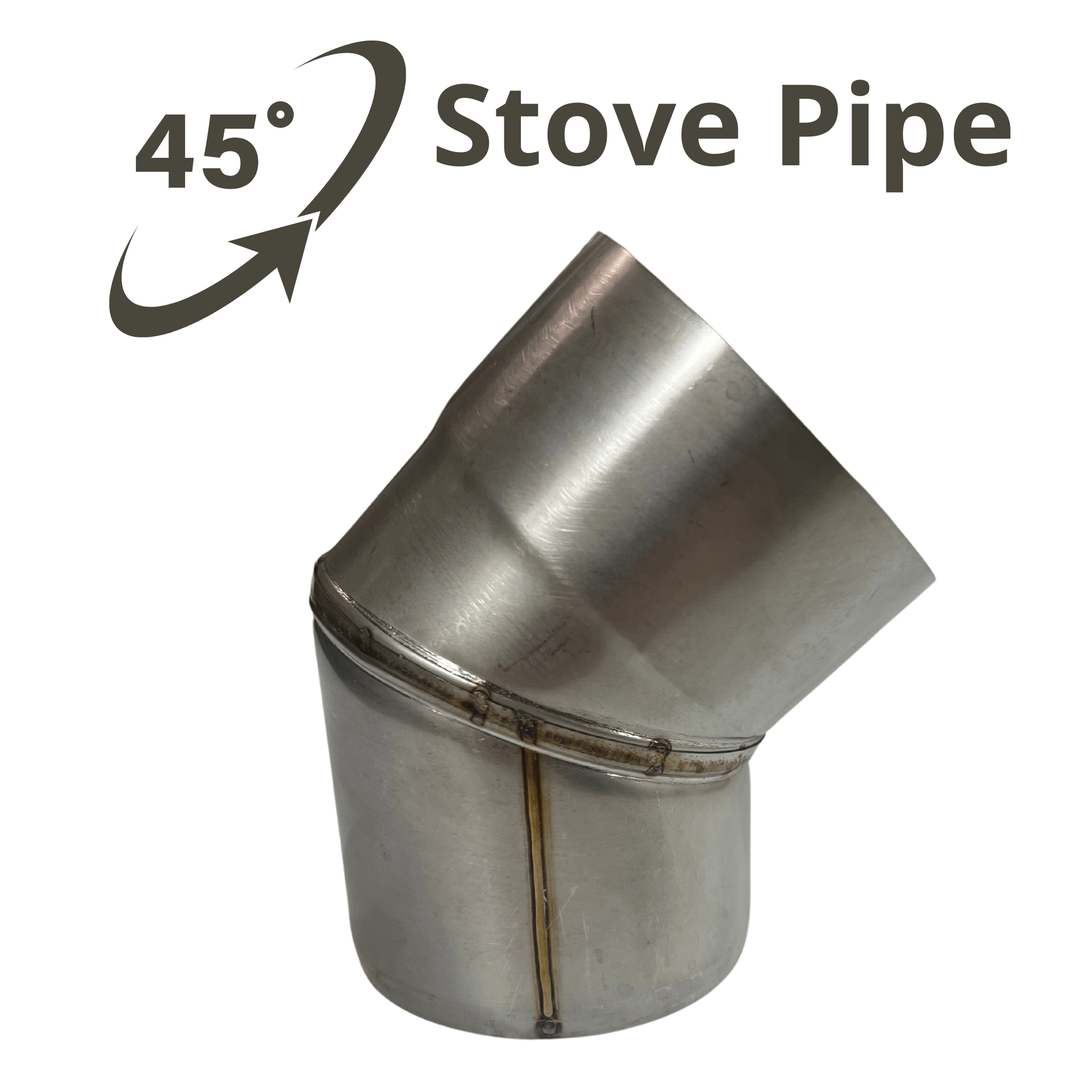 North Shore Sauna Angled Stove Chimney Pipe - 45 Degree Angle - 3.5”