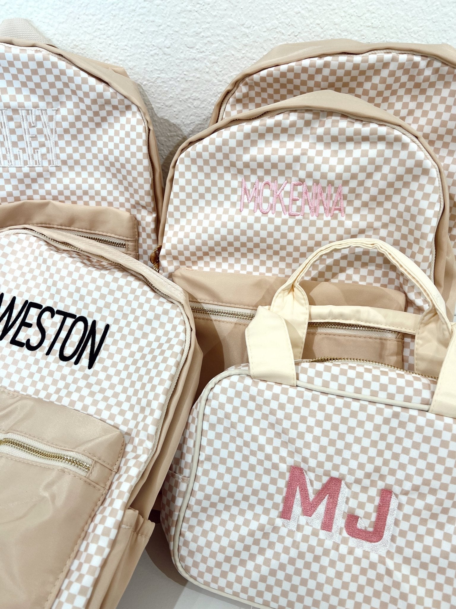 KenzKustomz Tan Checkered Backpack