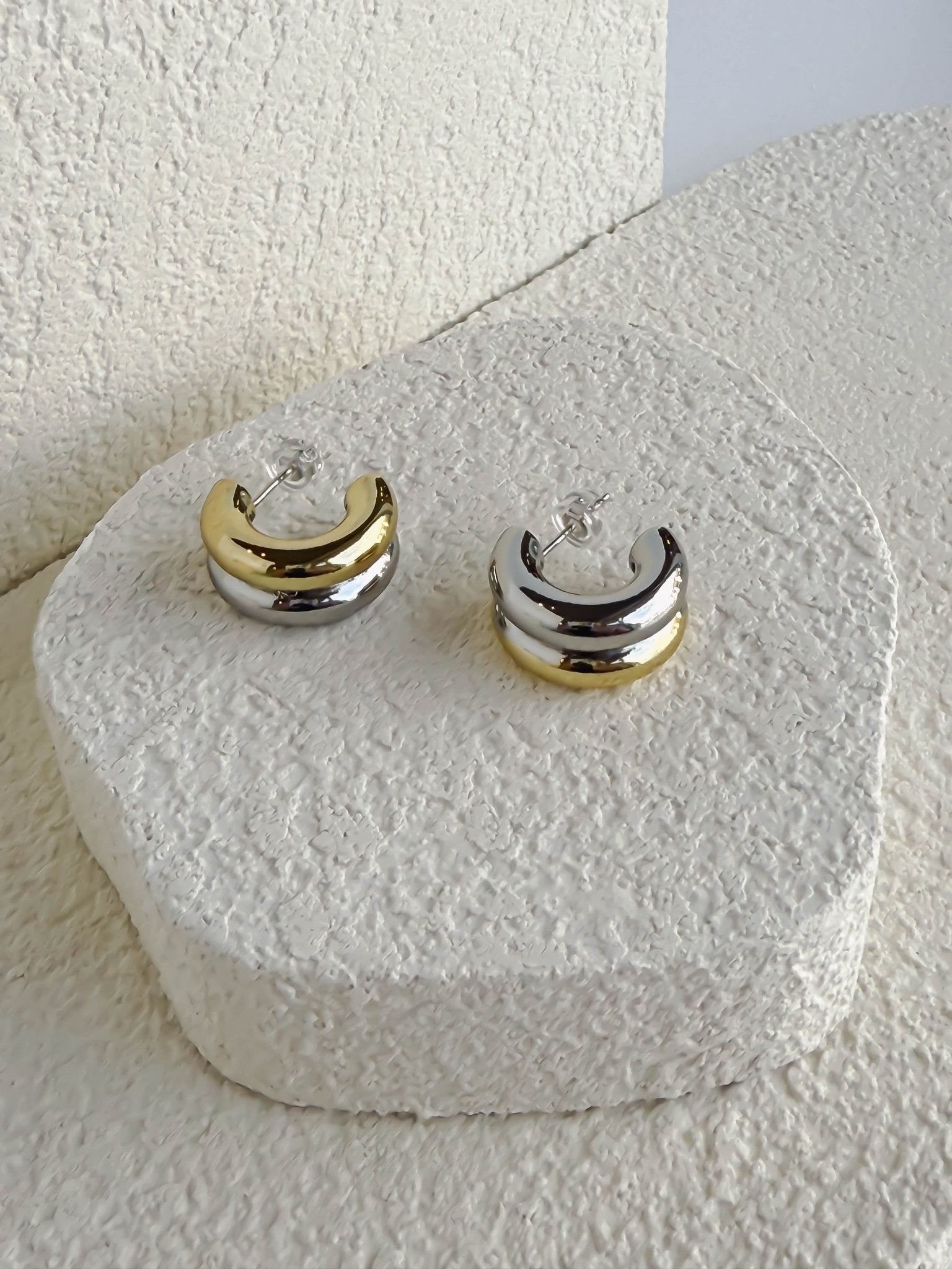 Rand Designs Dakota Two Tone Hoop Earring