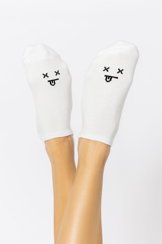 POPFLEX® Dead Face Low Rise Socks - White