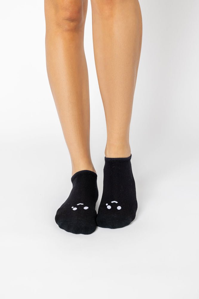 POPFLEX® Happy Cry Face Low Rise Socks - Black