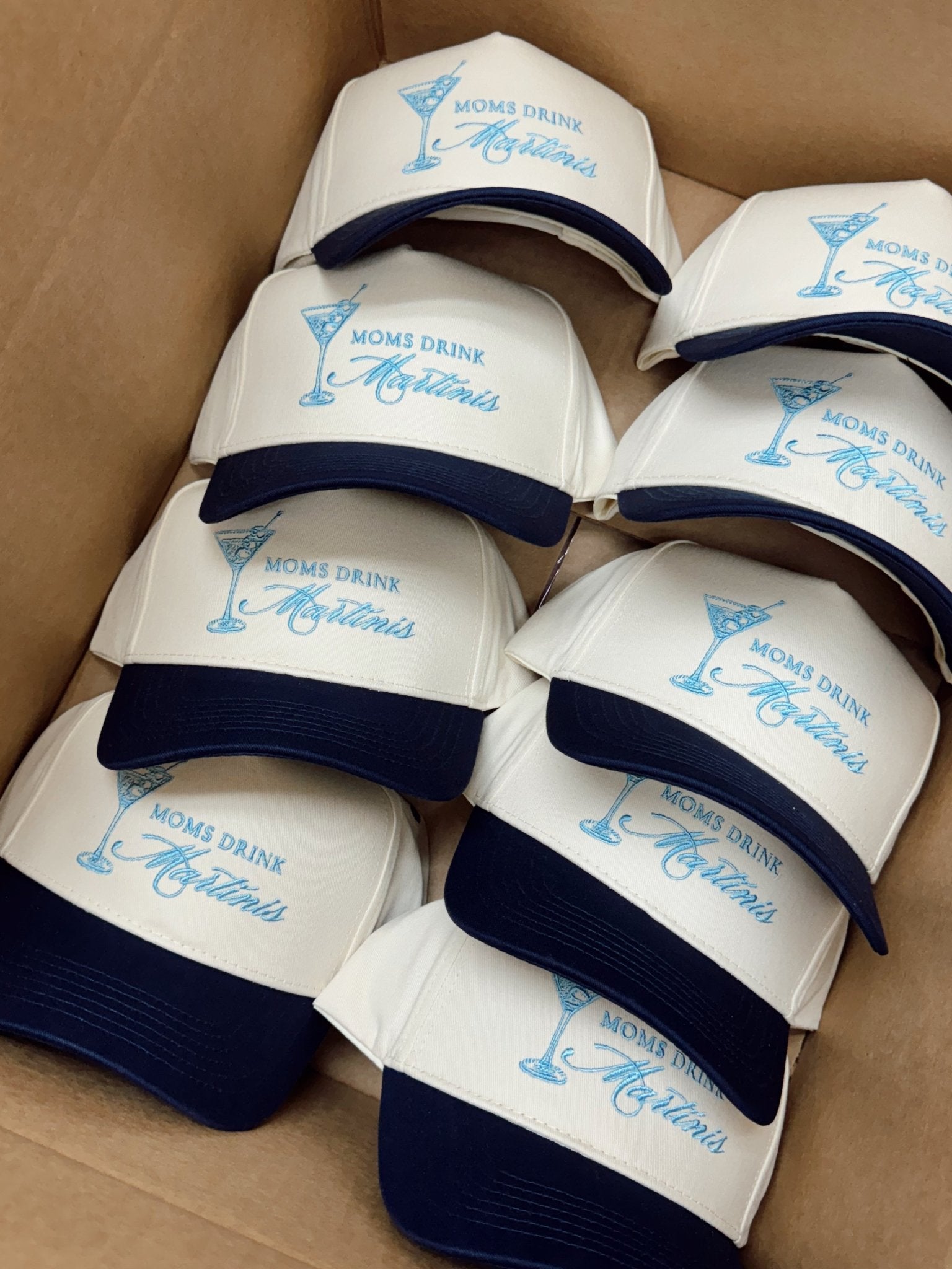 KenzKustomz Mom's Drink Martinis - Navy Vintage Trucker Hat