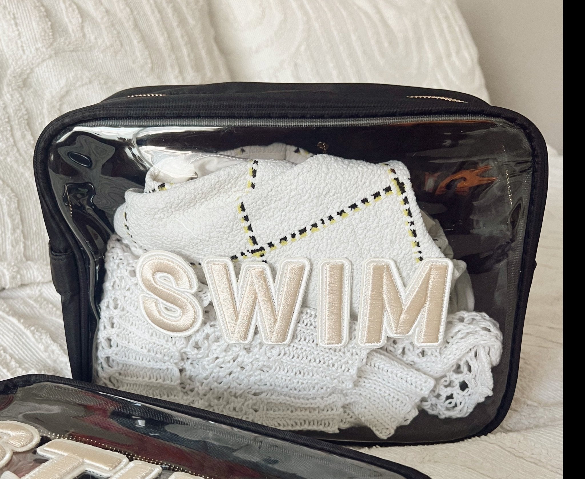 KenzKustomz Swim Clear XL - Black w Beige Rolled Patches