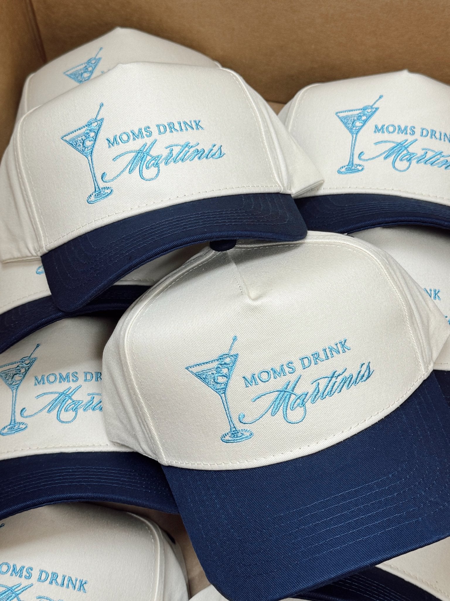 KenzKustomz Mom's Drink Martinis - Navy Vintage Trucker Hat