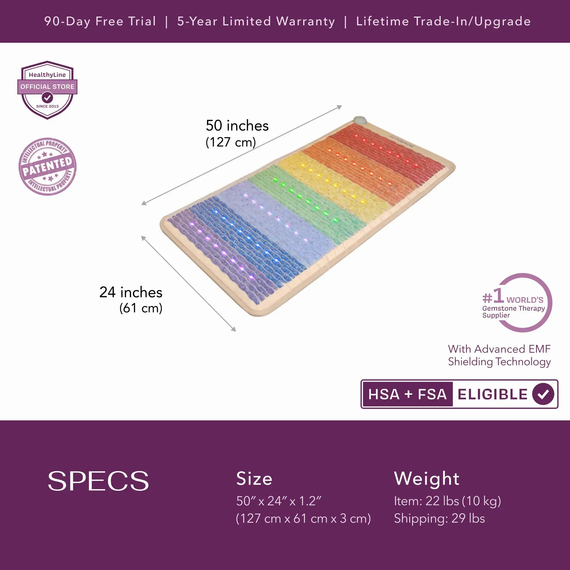 HealthyLine Rainbow Chakra Series | PEMF Far Infrared Heating Mats