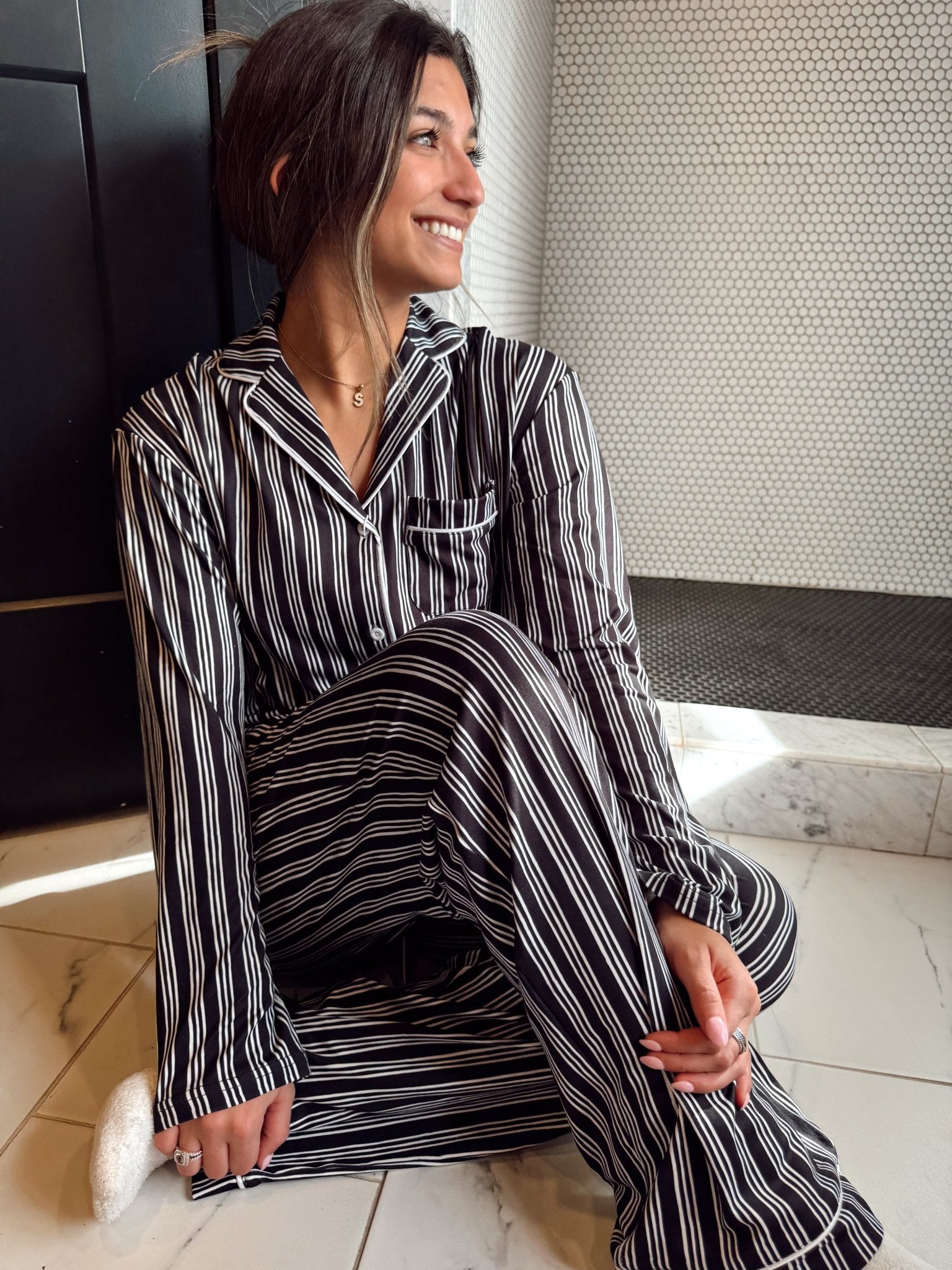 KenzKustomz Black Stripe Pajama Set
