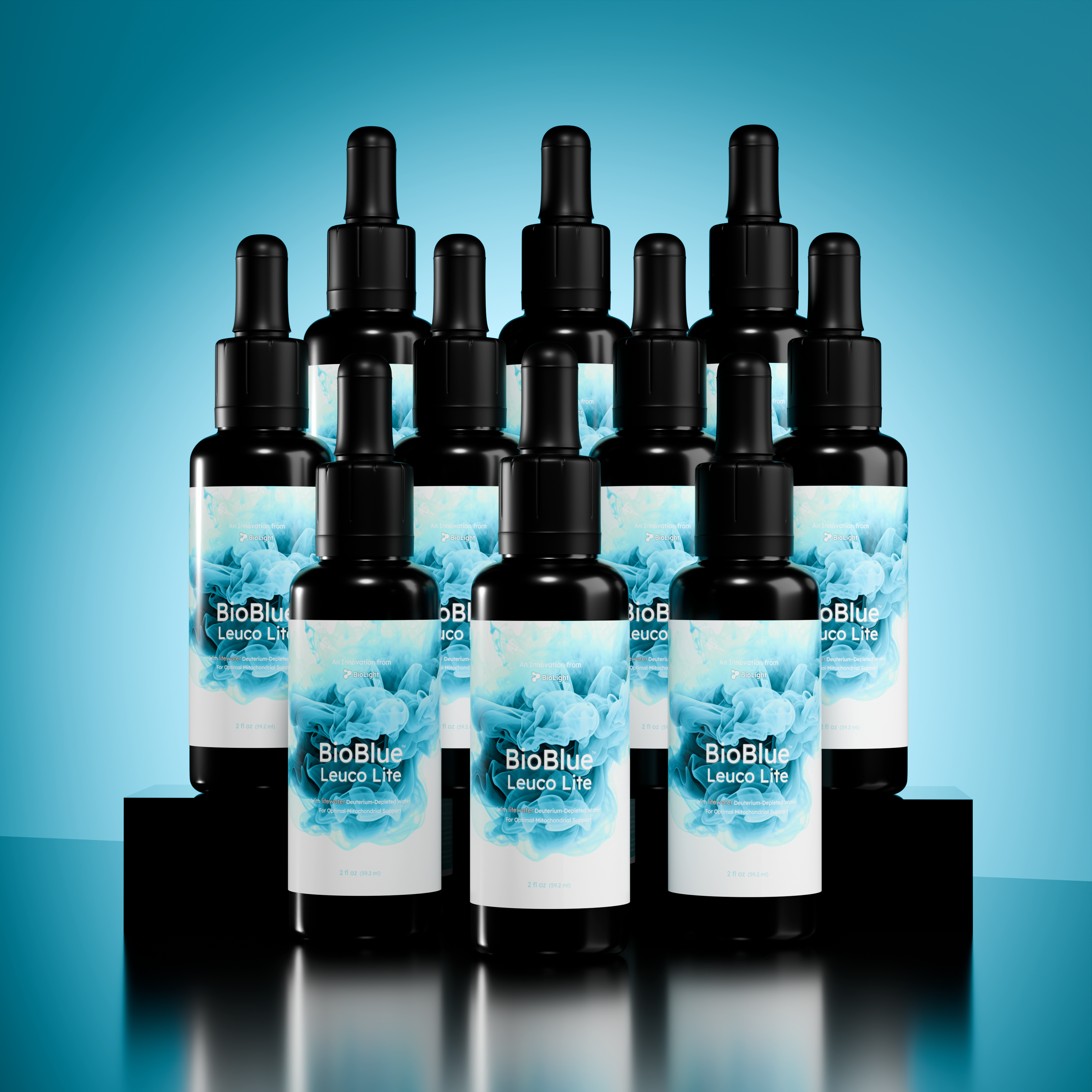 BioBlue Leuco Lite: Rapidly Absorbed Leucomethylene Blue w/ Litewater (Deuterium-Depleted Water) for Enhanced Brain & Mitochondrial Support | Wellness & Longevity Supplement | 1% Solution, USP Grade