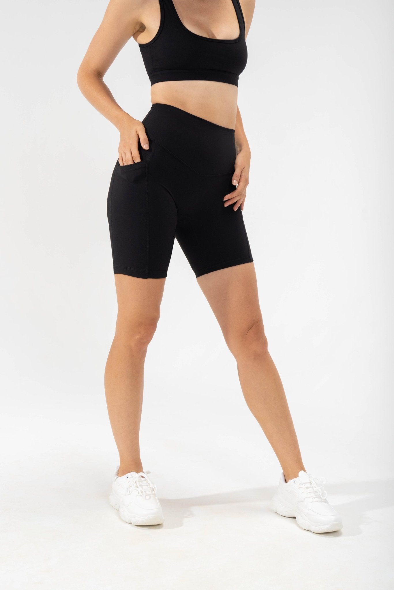 POPFLEX® Supersculpt™ Biker Short with Pockets - Black