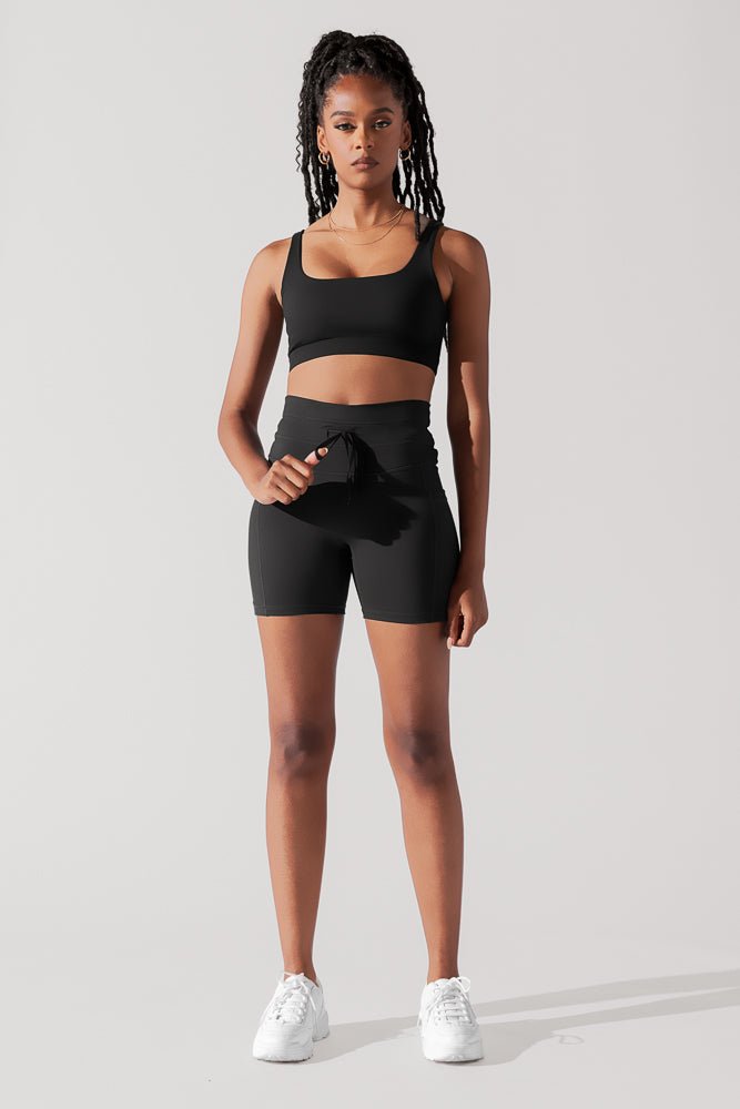 POPFLEX® Cargo Midi Short with Pockets - Black
