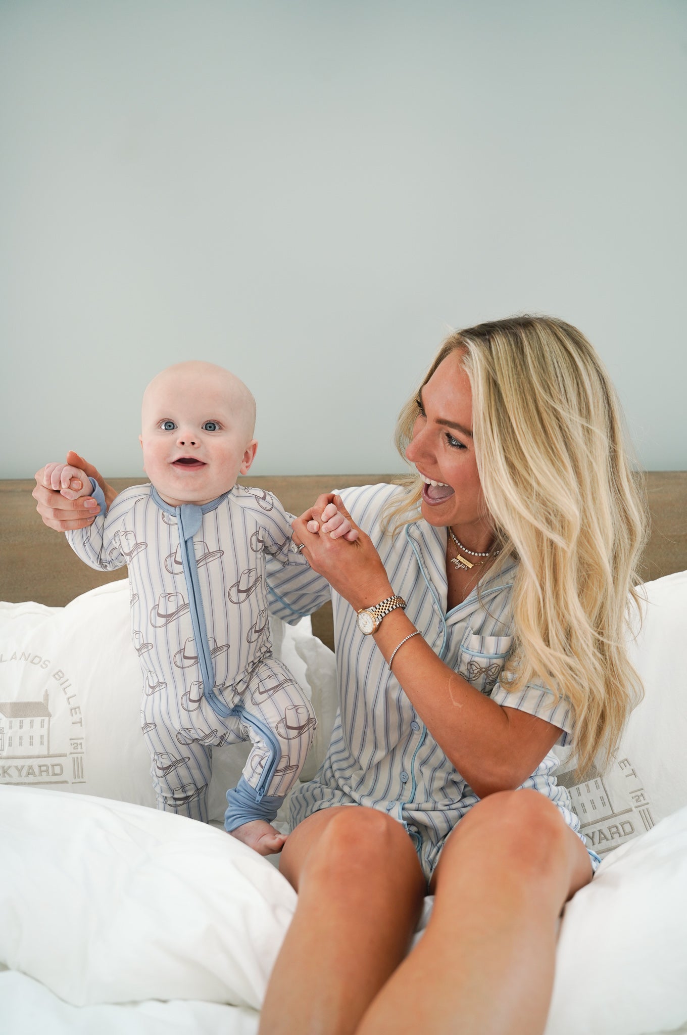 KenzKustomz Western Blues Striped - Short Pajama Set