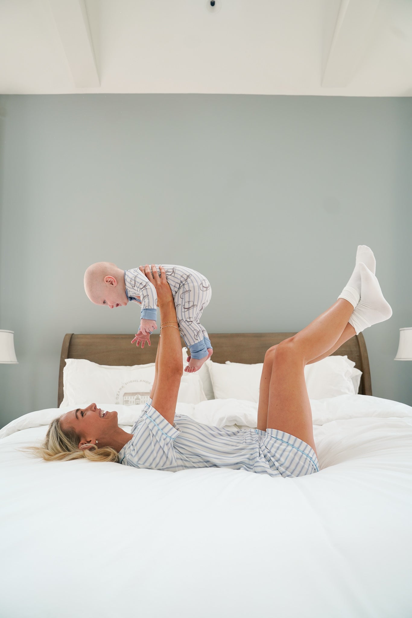 KenzKustomz Western Blues Striped - Short Pajama Set