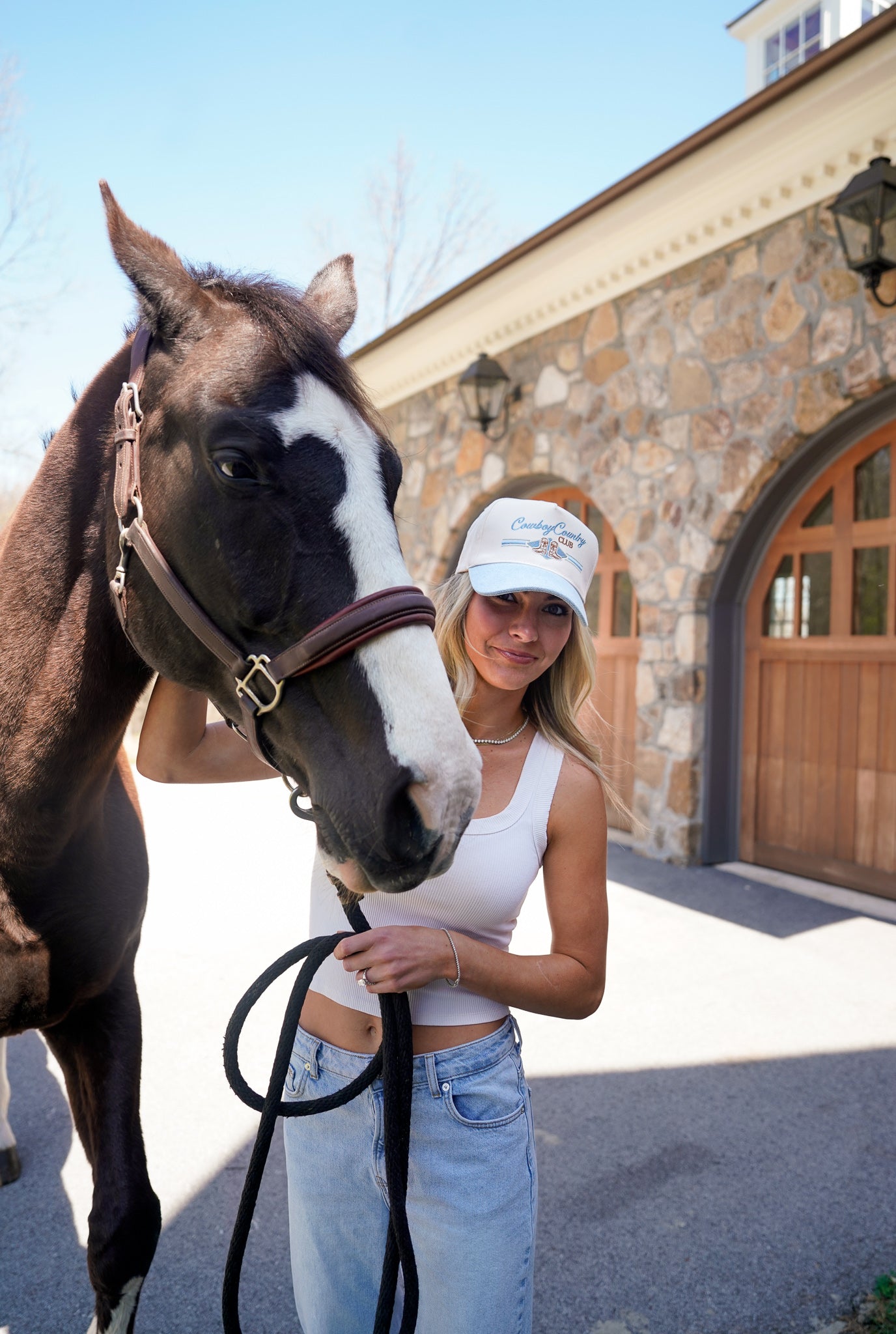KenzKustomz Cowboy Country Club - Denim Vintage Trucker Hat
