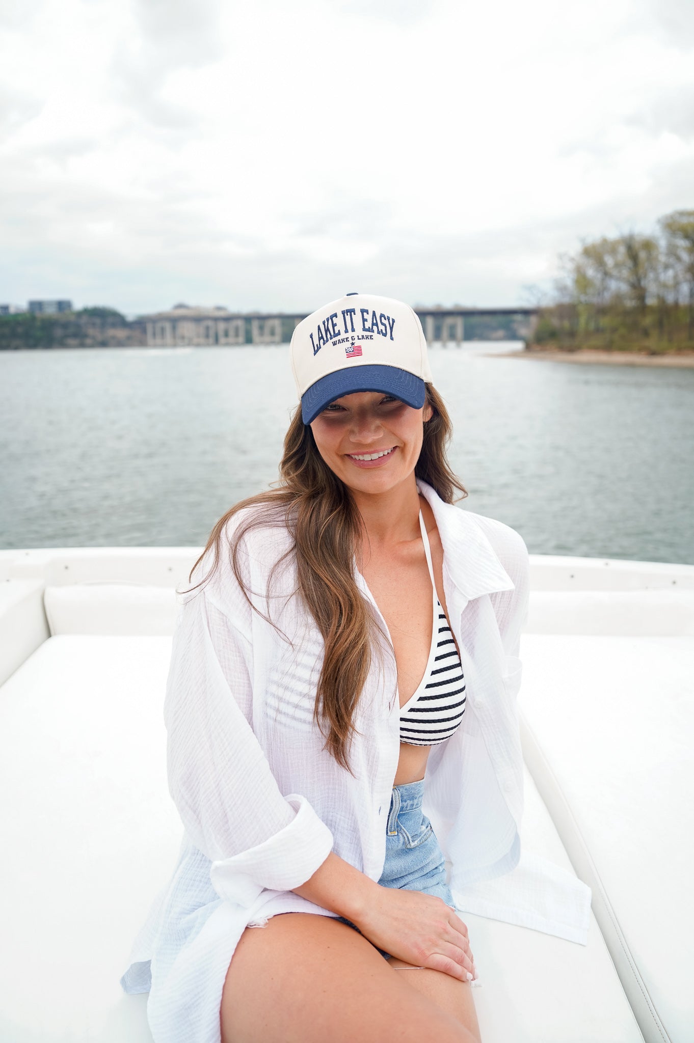 KenzKustomz Lake it Easy - Navy Vintage Trucker Hat