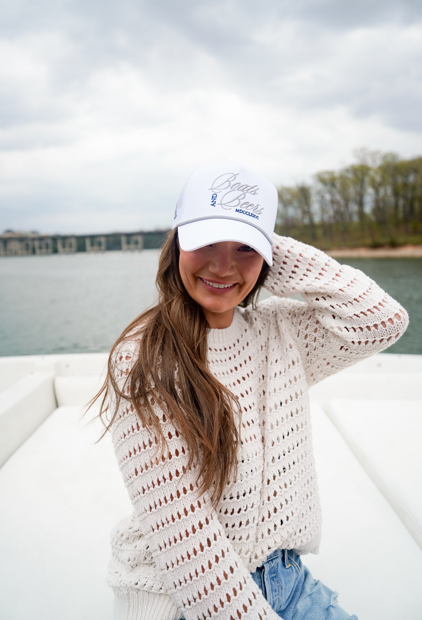 KenzKustomz Boats & Beers - White Vintage Trucker Hat