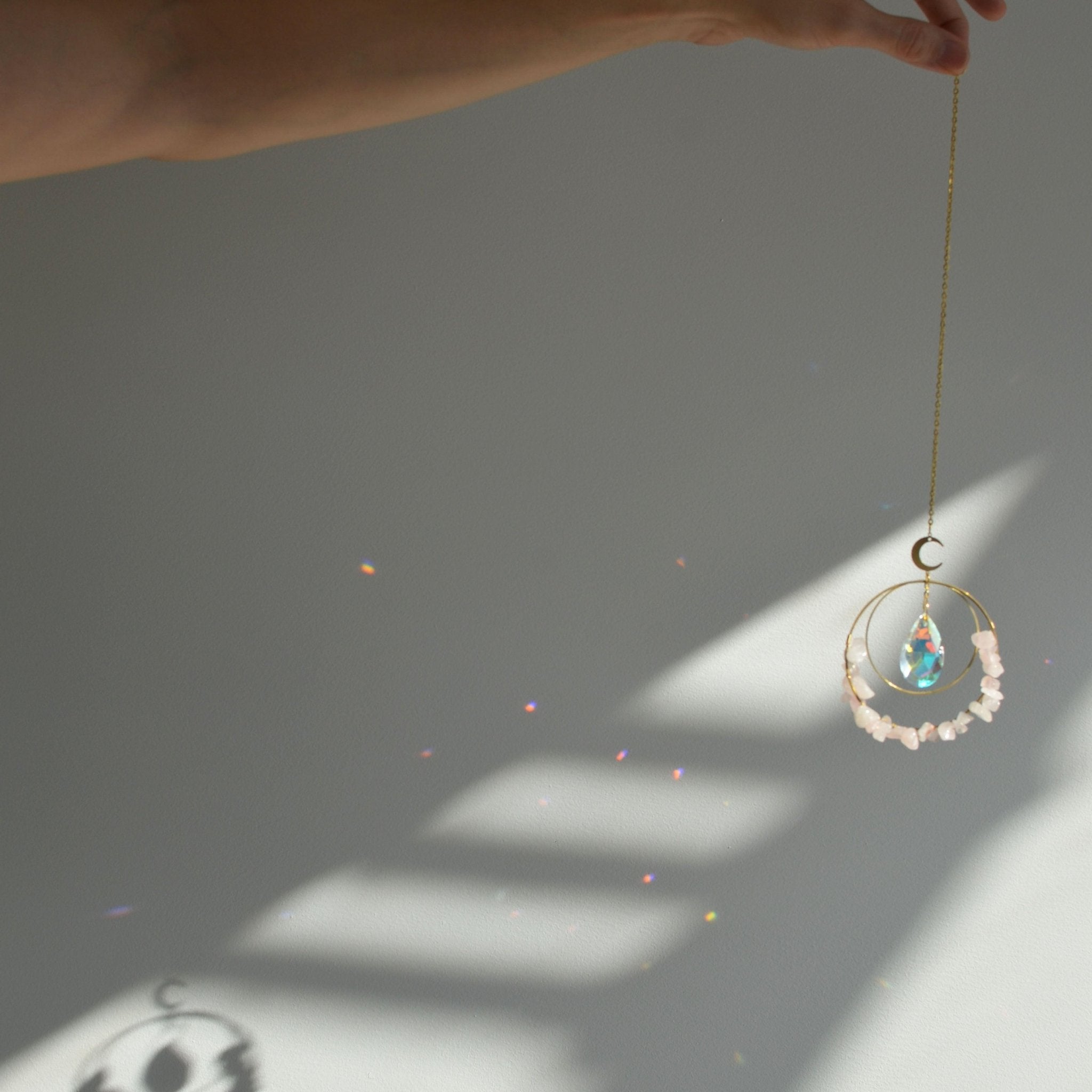 CEDAR AND MYRRH Rose Quartz & Crystal Sun catcher