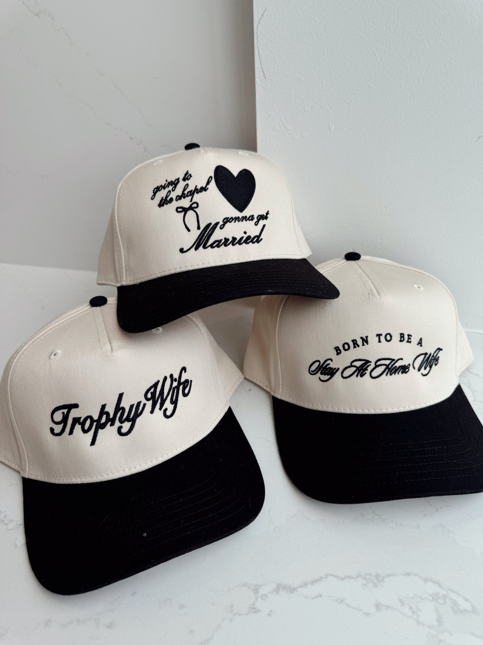 KenzKustomz Born To Be A Stay At Home Wife - Black Vintage Trucker Hat