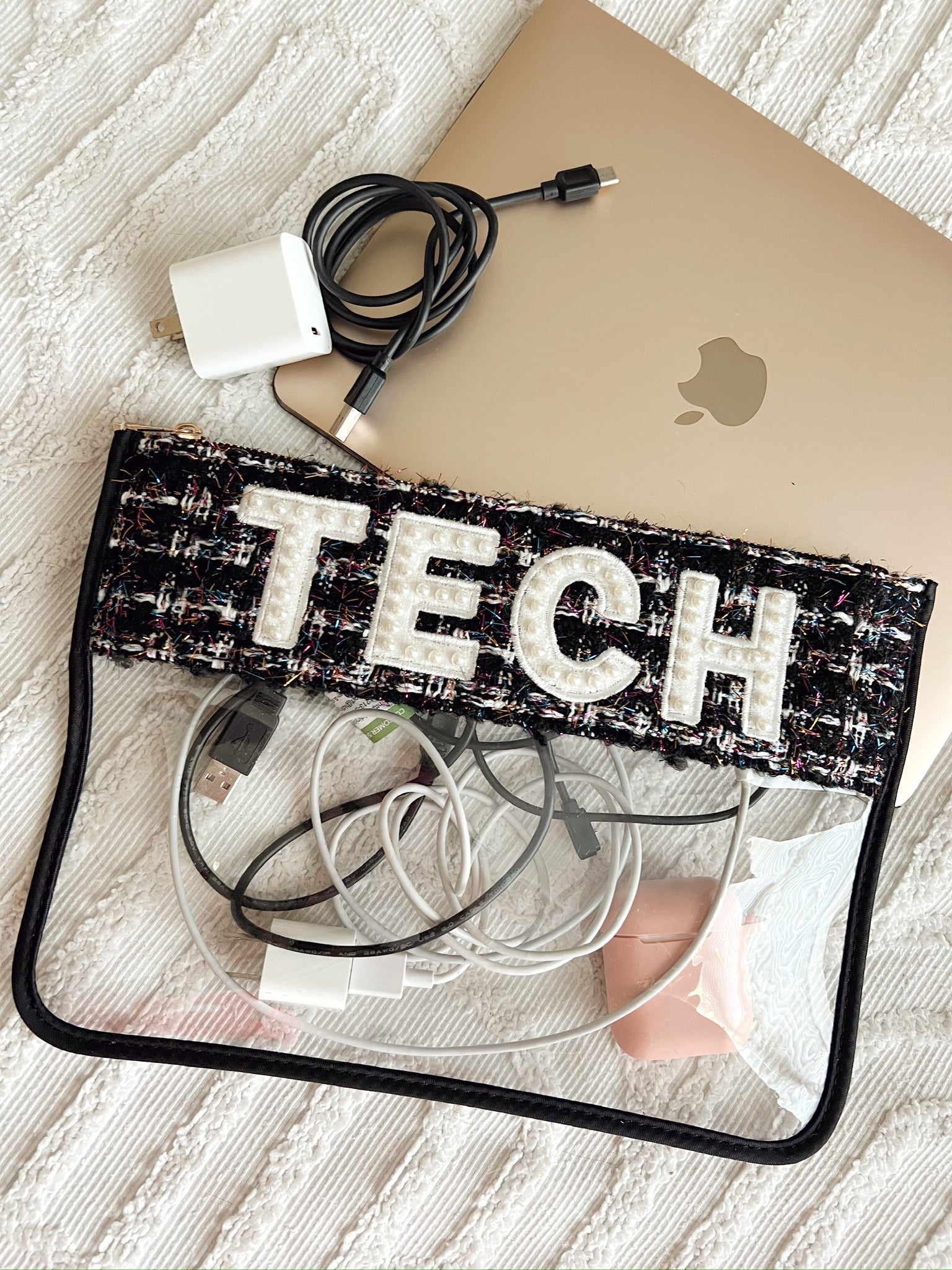 KenzKustomz Tech Clear Pouch - Black Tweed