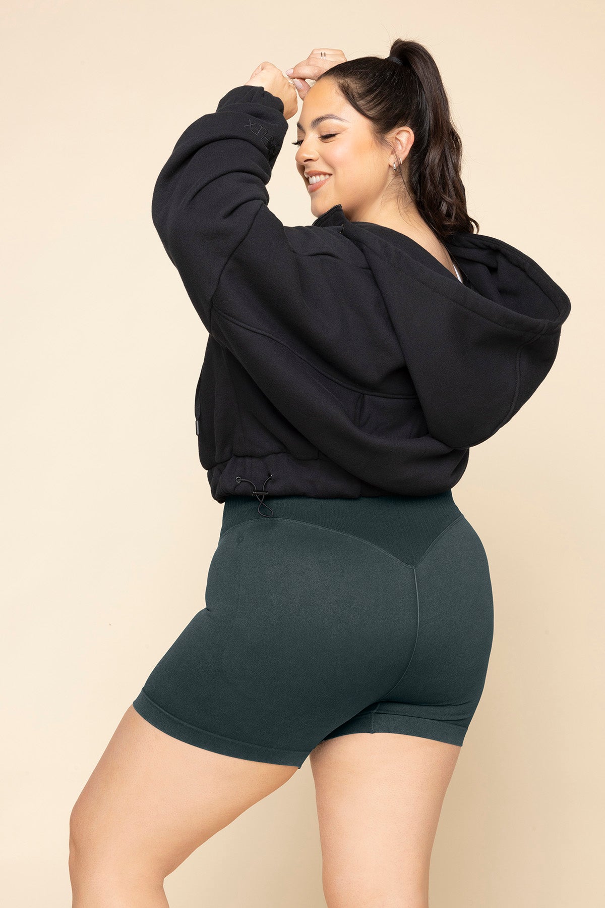 POPFLEX® Half Zip Warm Up Hoodie - Black