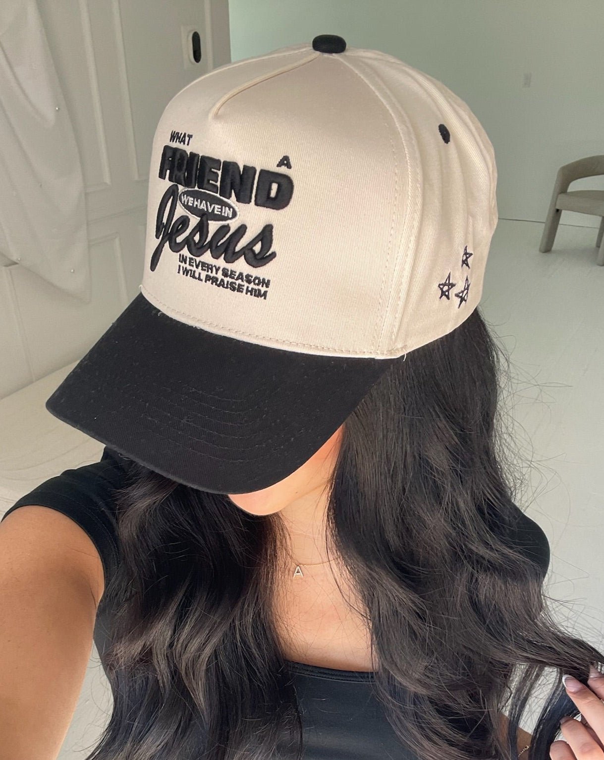 KenzKustomz Friend in Jesus - Black Vintage Trucker Hat