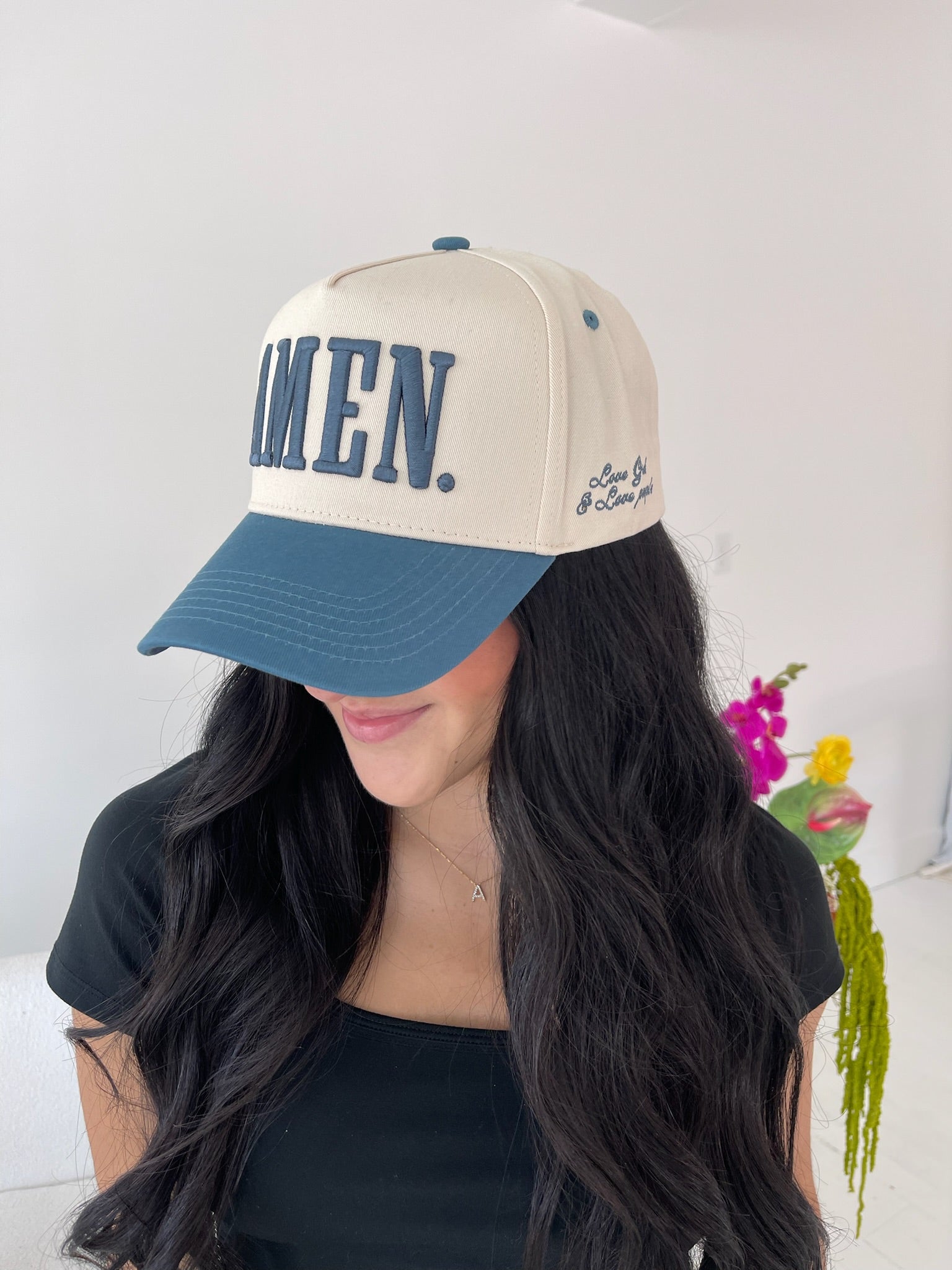KenzKustomz AMEN. - Slate Blue Vintage Trucker Hat