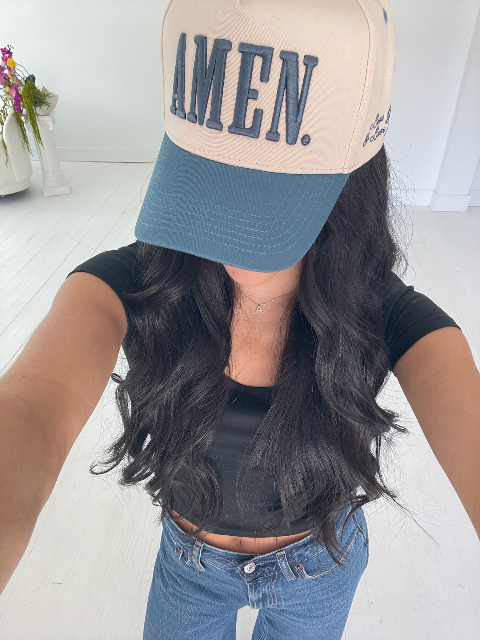 KenzKustomz AMEN. - Slate Blue Vintage Trucker Hat