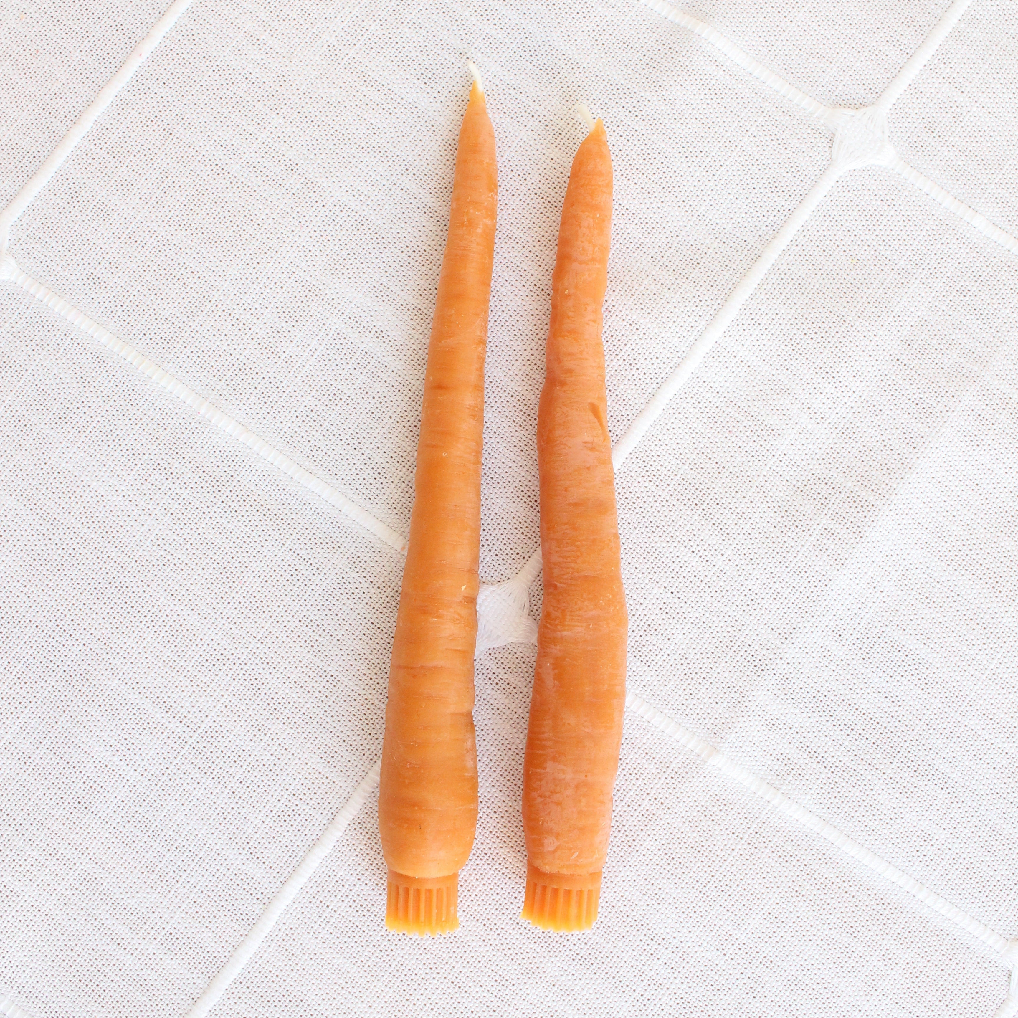 Beeswax Carrot Taper Candles- Set of 2