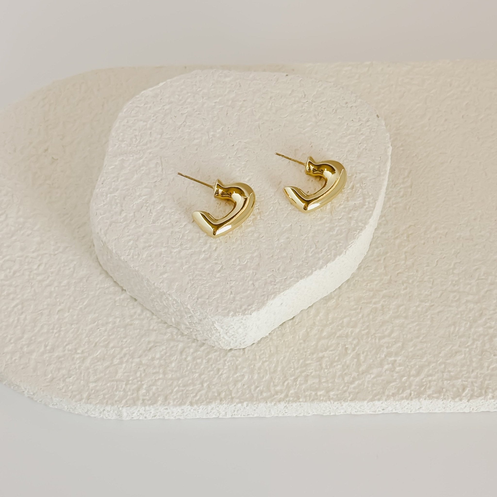 Rand Designs Abstract Heart Hoop Stud Earrings