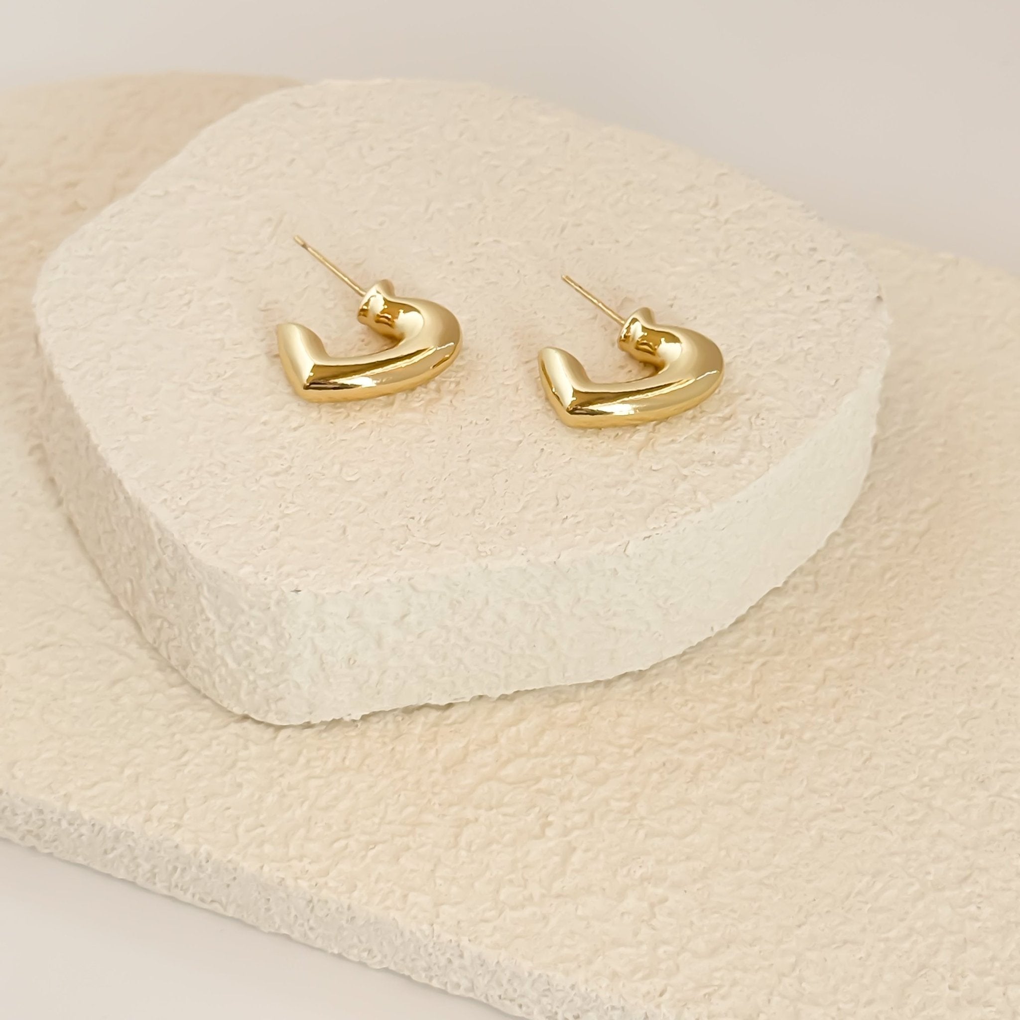 Rand Designs Abstract Heart Hoop Stud Earrings