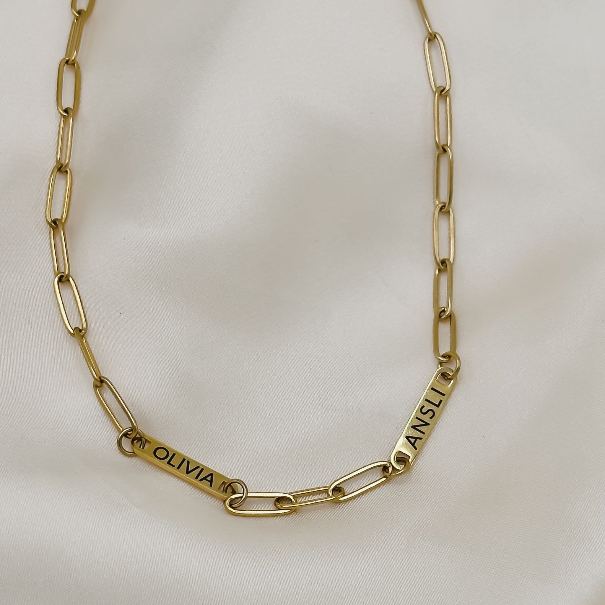 Rand Designs Custom Engraved Bar Paperclip Necklace
