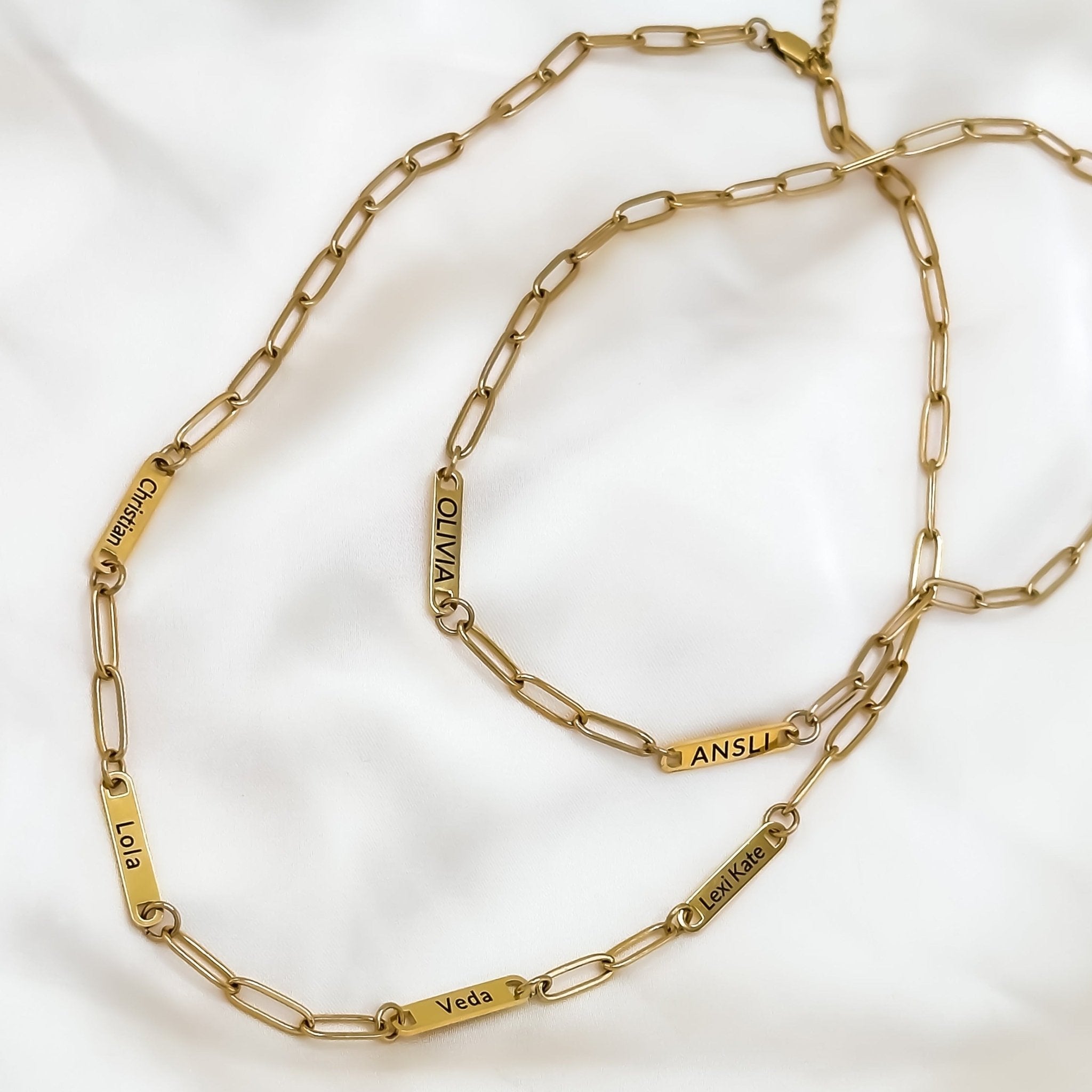 Rand Designs Custom Engraved Bar Paperclip Necklace
