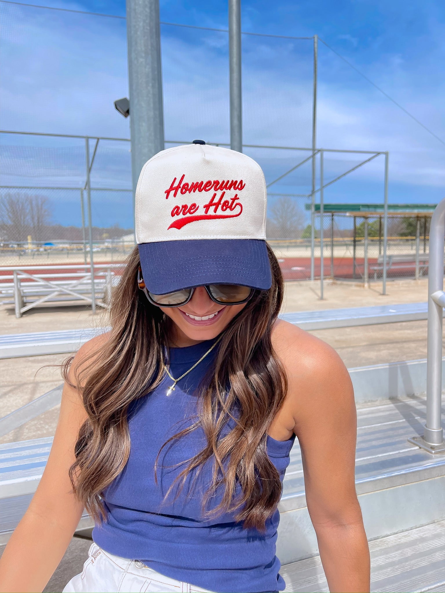 KenzKustomz Homeruns are Hot - Navy Vintage Trucker Hat