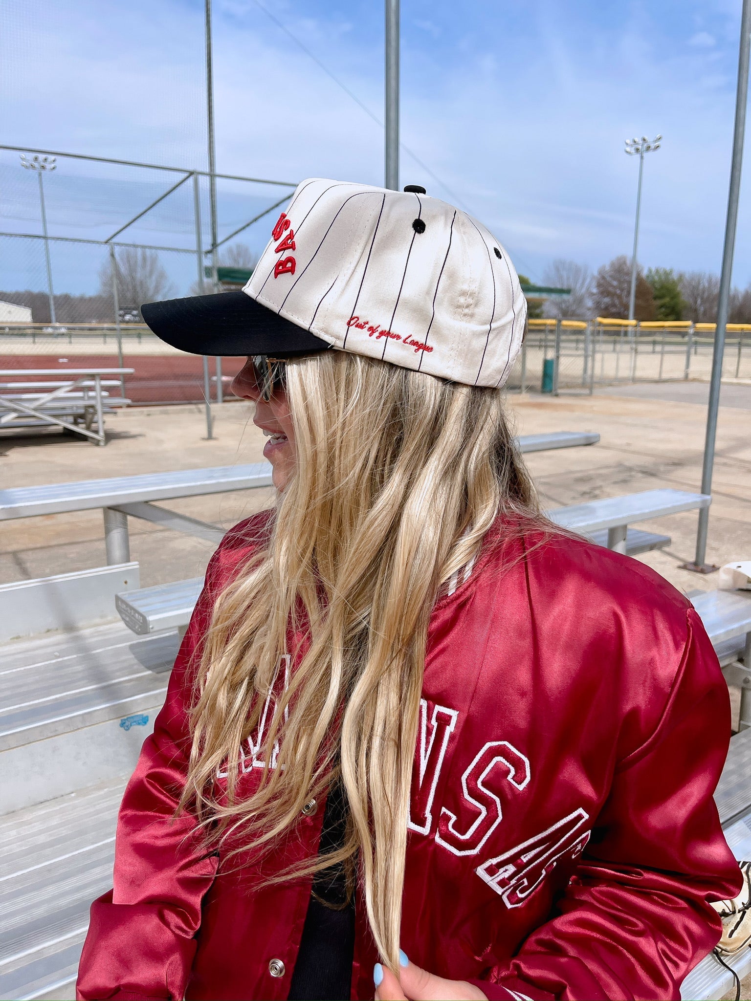 KenzKustomz BASEBALL - Red on Black Stripe Vintage Hat