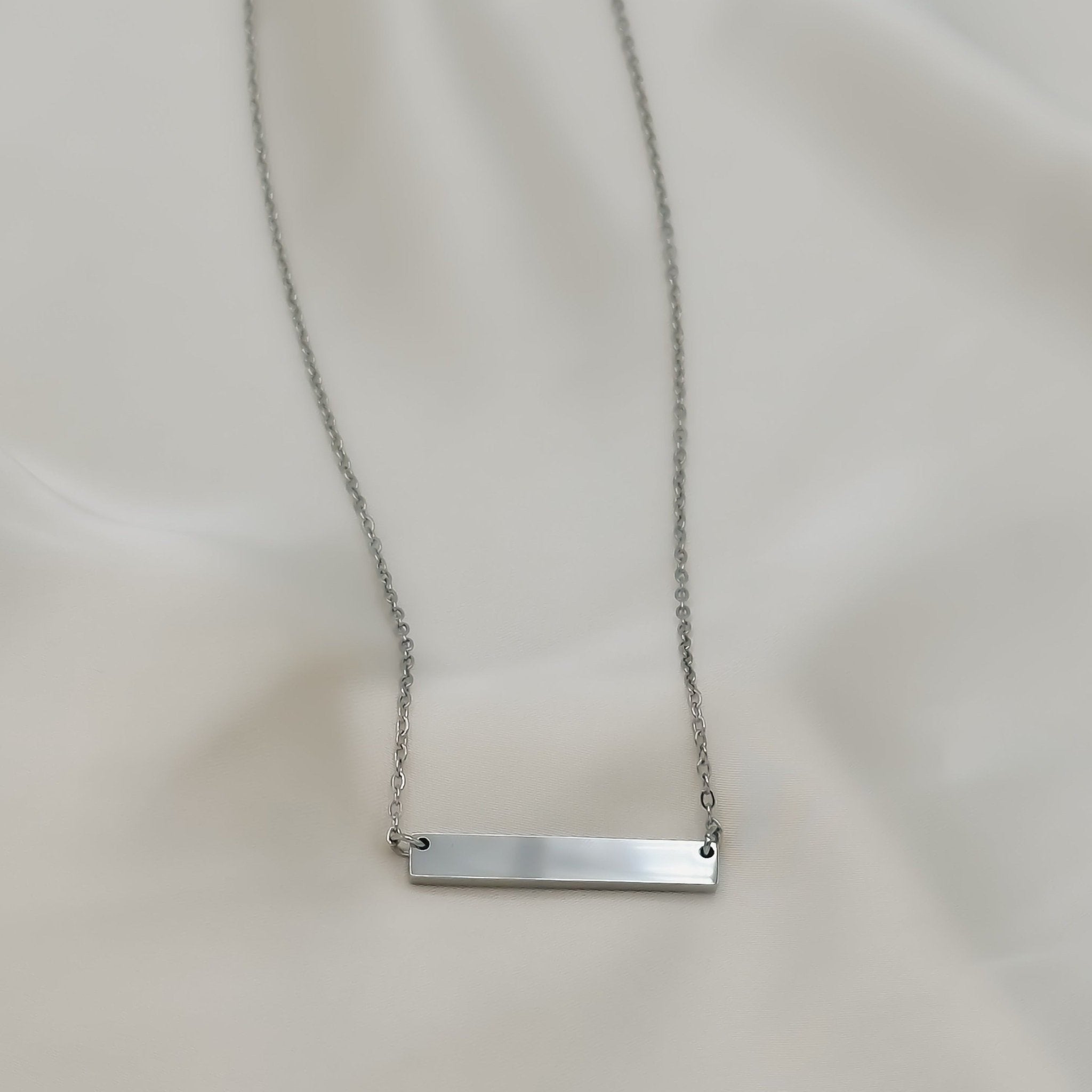 Rand Designs Custom Engraved Dainty Bar Necklace