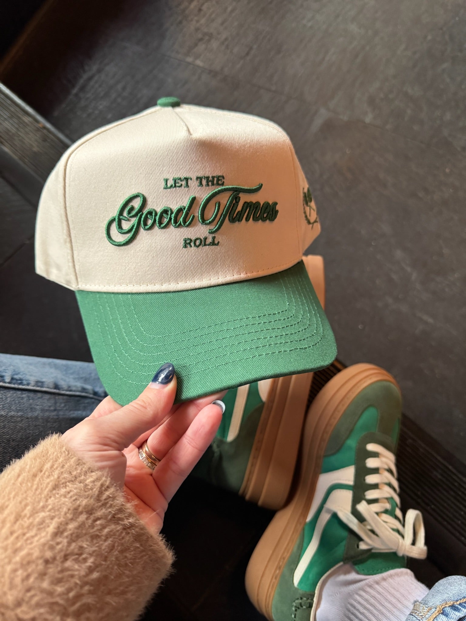 KenzKustomz Let the Good Times Roll - Green Vintage Trucker Hat