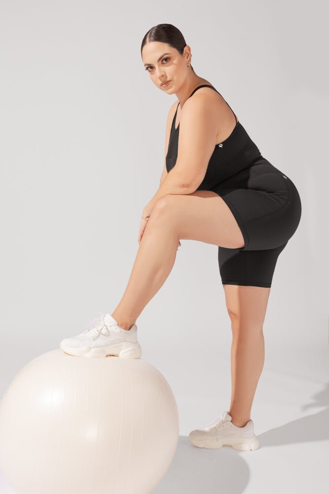POPFLEX® Supersculpt™ Biker Short with Pockets - Black